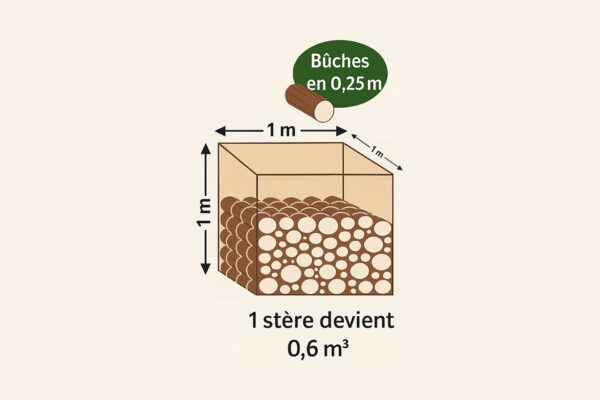 1 stère 25cm - en m cube