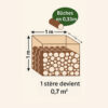 1 stère 33cm - en m cube