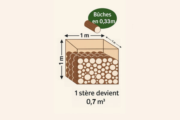1 stère 33cm - en m cube